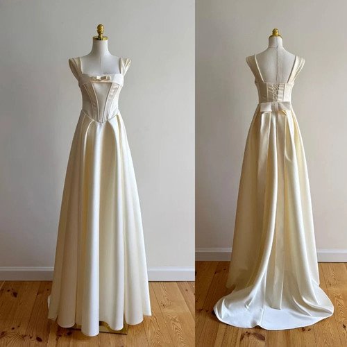 Simple satin wedding dresses - wedding,